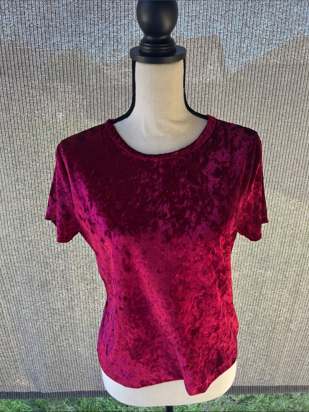 Hollister Crushed Velvet Short Sleeve Tee - Deep Berry